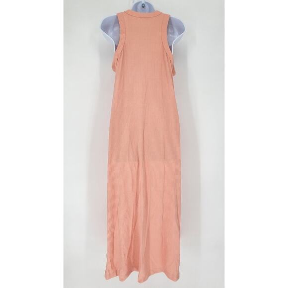 Ophelia Roe Peach Ribbed Tank Maxi Dress Women's Size Large - Picture 3 of 8